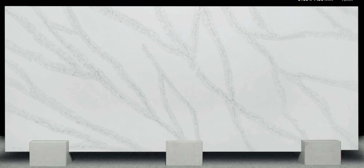 White gemstone with black 2025 veins